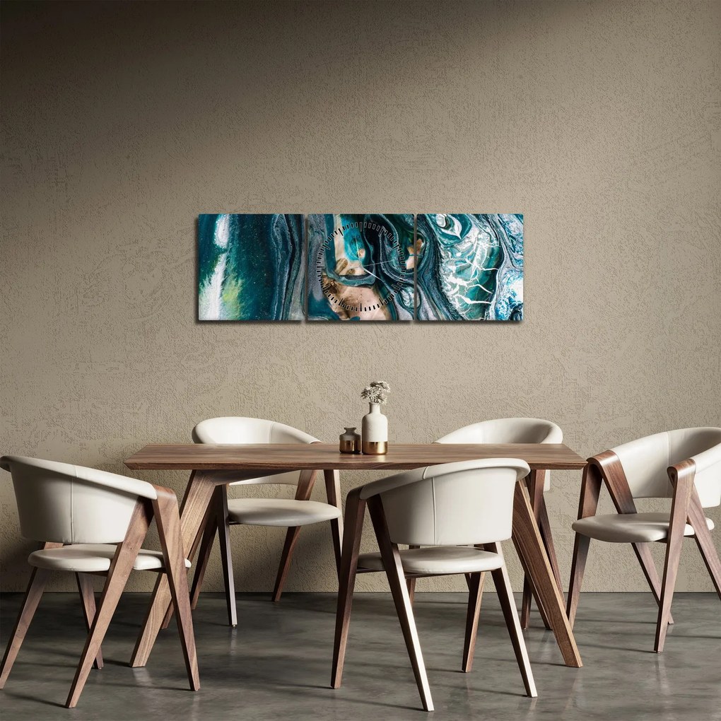 Tablou cu abstracție (cu ceas) (90x30 cm)