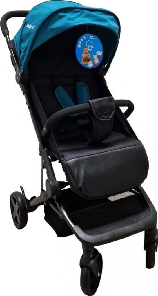 Carucior sport ultracompact pentru copii BABY CARE™ PRO S010, Transformabil in troller, Spatar reglabil in 3 trepte, Pozitie somn, Turquoise