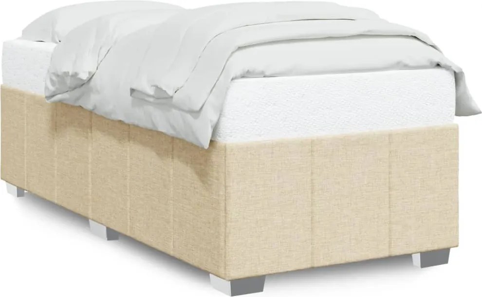 vidaXL Cadru de pat fără saltea cremă 80x200 cm țesătură