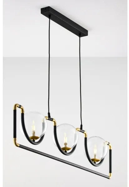 Lustră pe cablu Jupiter 1990 HANZA 3xG9/10W/230V negru/auriu