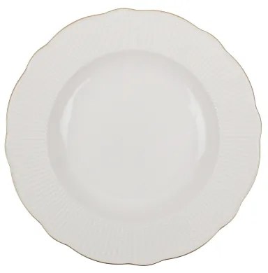 Set de veselă din porțelan, 24 piese, alb/auriu