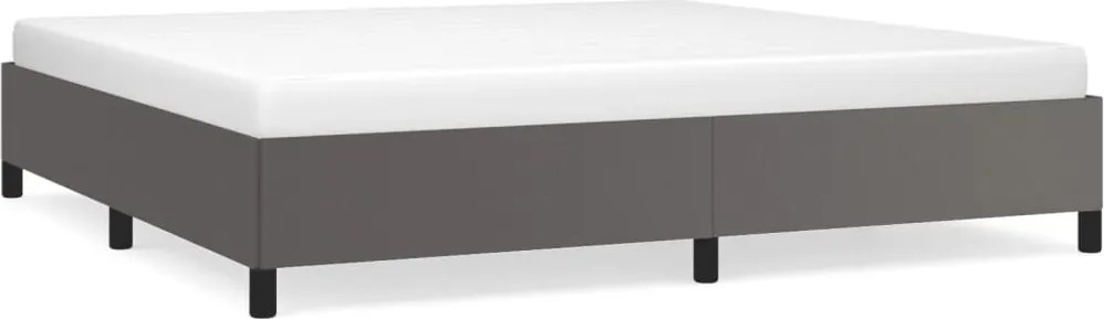 vidaXL Cadru de pat, gri, 200x200 cm, piele ecologică