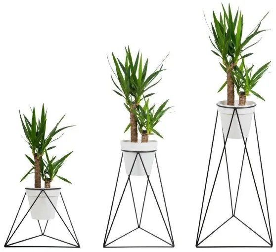 Suport de ghiveci TRIANGL 90x50 cm negru