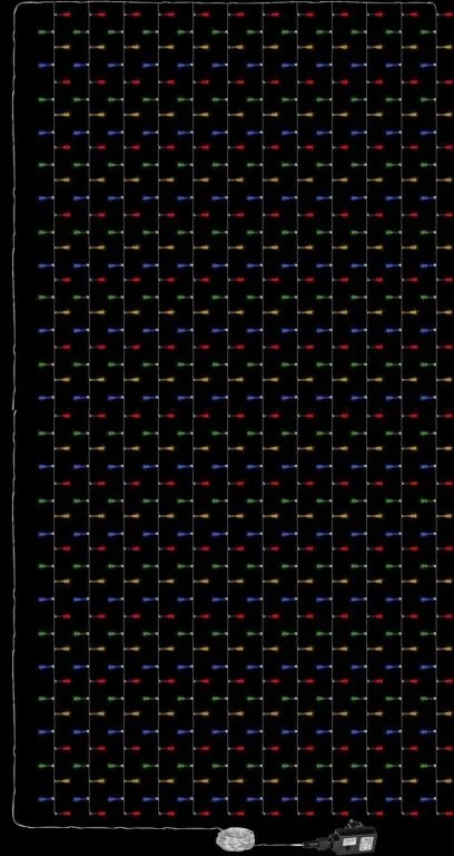 Perdea luminoasă de Crăciun - 3x6 m, 600 LED, multicolor