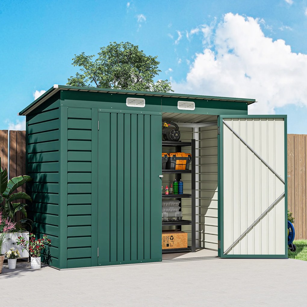 Outsunny Sopron Gradina 8×4 ft – Otel Galvanizat pentru Depozitare | Aosom Romania