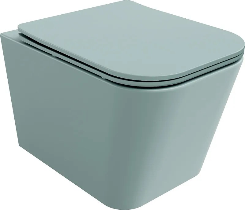 Mexen Teo vas wc fără margini cu capac cu închidere lentă slim, duroplast, verde deschis mat - 30854048