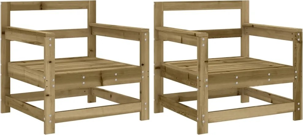 vidaXL Scaune de grădină, 2 buc., lemn de pin impregnat