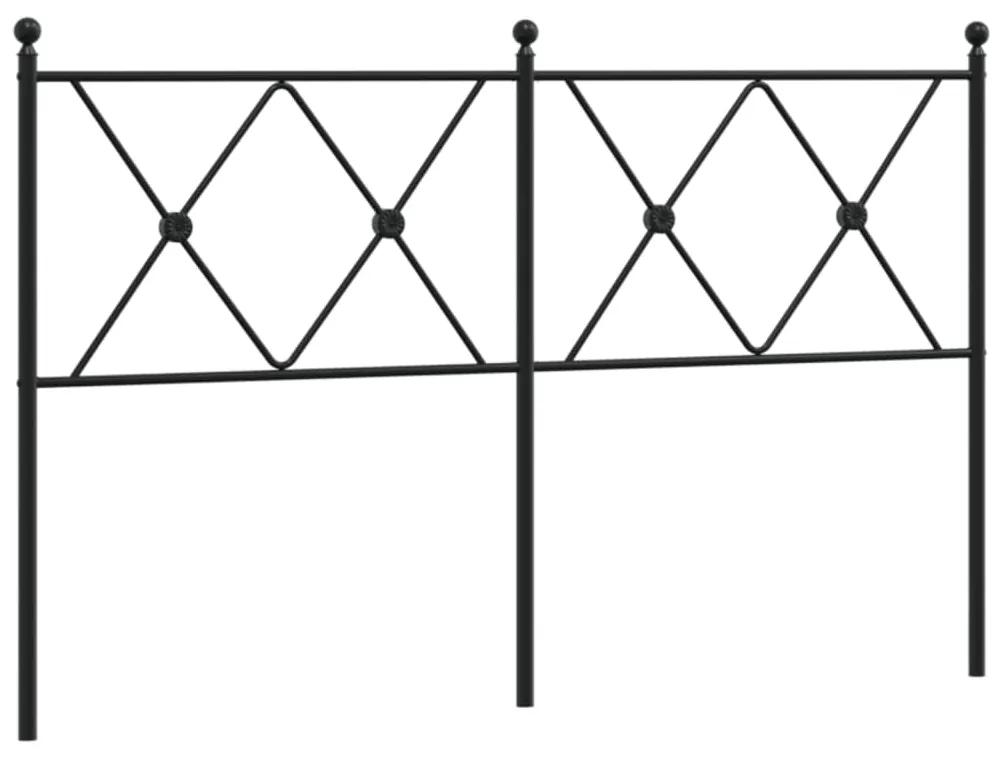 376534 vidaXL Tăblie de pat metalică, negru, 137 cm