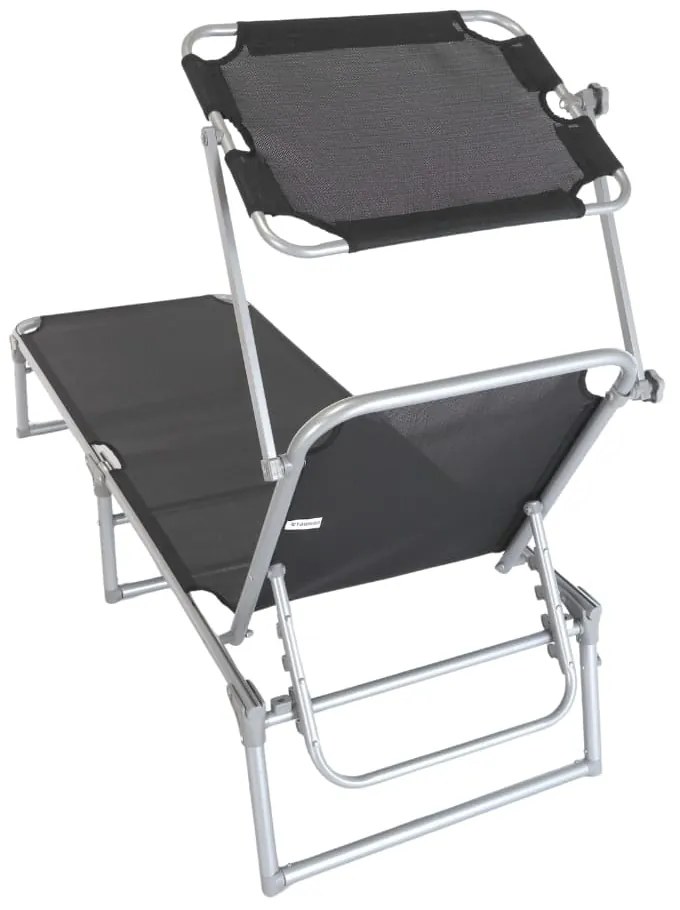 Sezlong de gradina Spiro, negru / gri