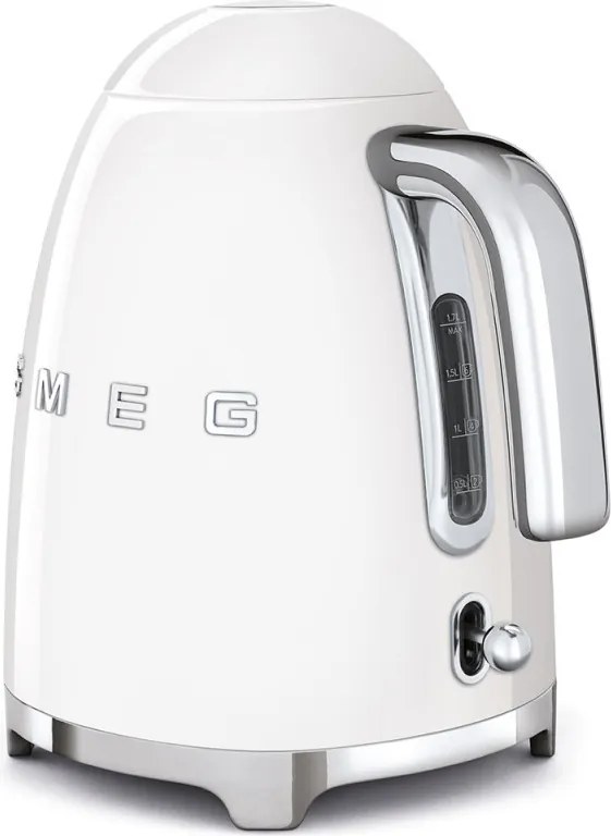 Ceainic electric SMEG KLF03WHEU, 2400 W, 1,7 l, bază rotativă la 360°, finisaj lucios, alb