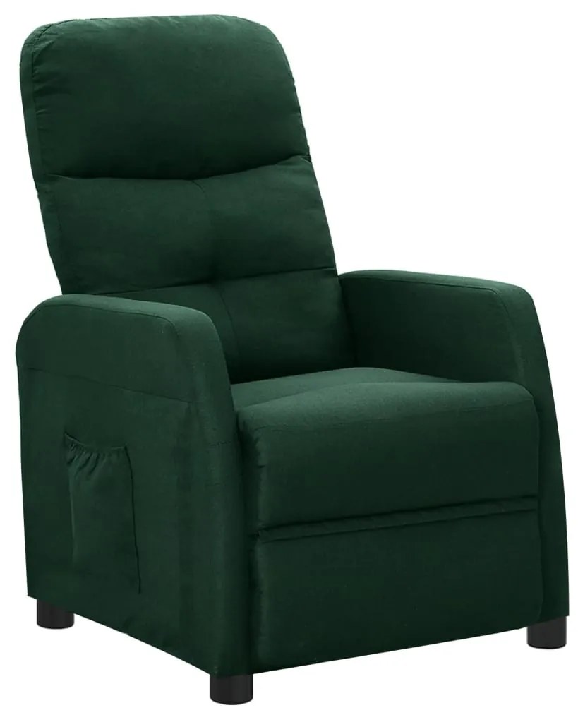 289822 vidaXL Fotoliu rabatabil, verde închis, material textil