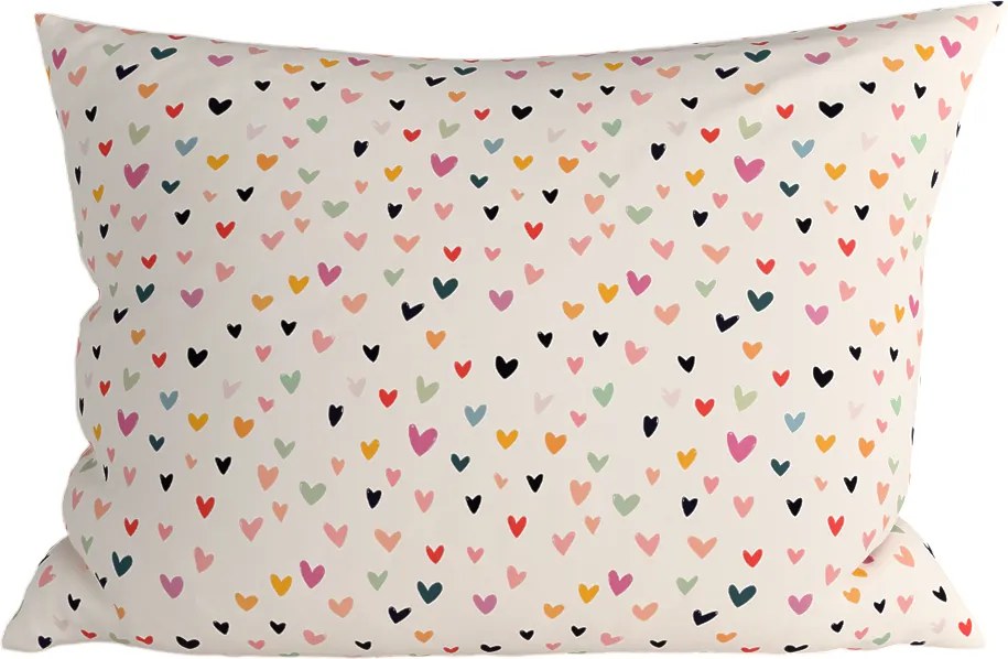 Fata de perna din policoton DOTHEARTS POLY 70x90 cm, crem