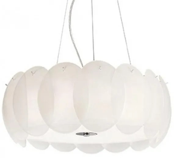 Lustra, Pendul modern inaltime reglabila, diam.55cm OVALINO SP8 BIANCO 090481