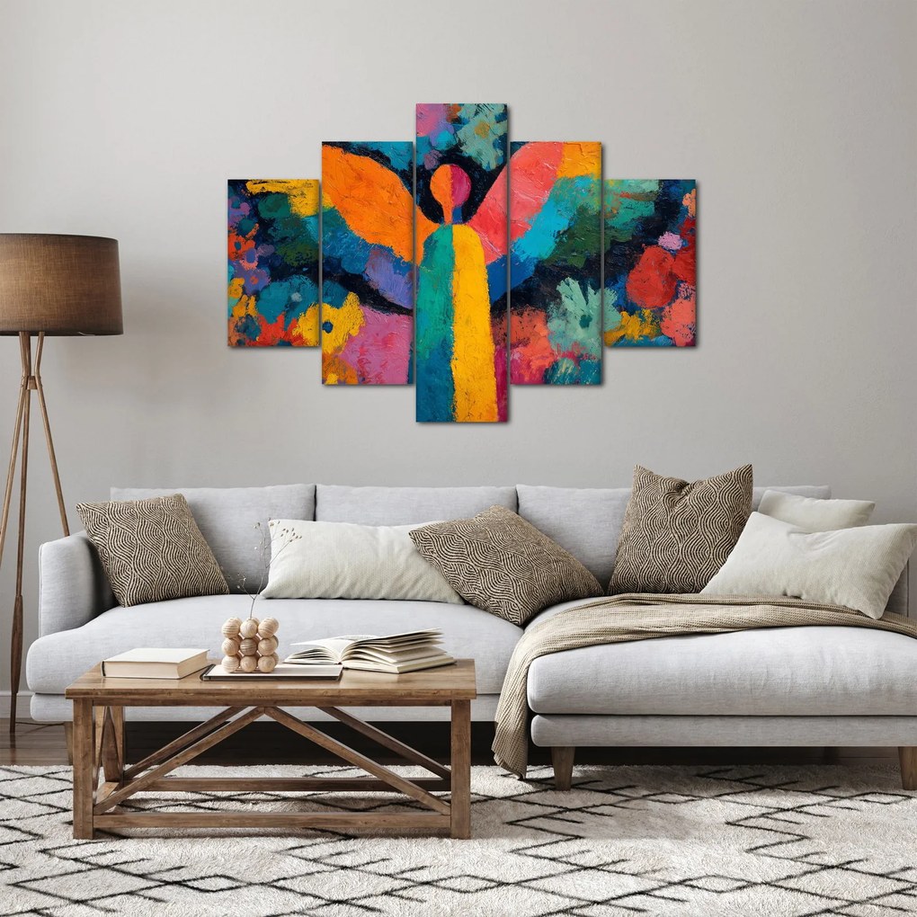 Tablou - Înger abstract cu flori (150x105 cm)