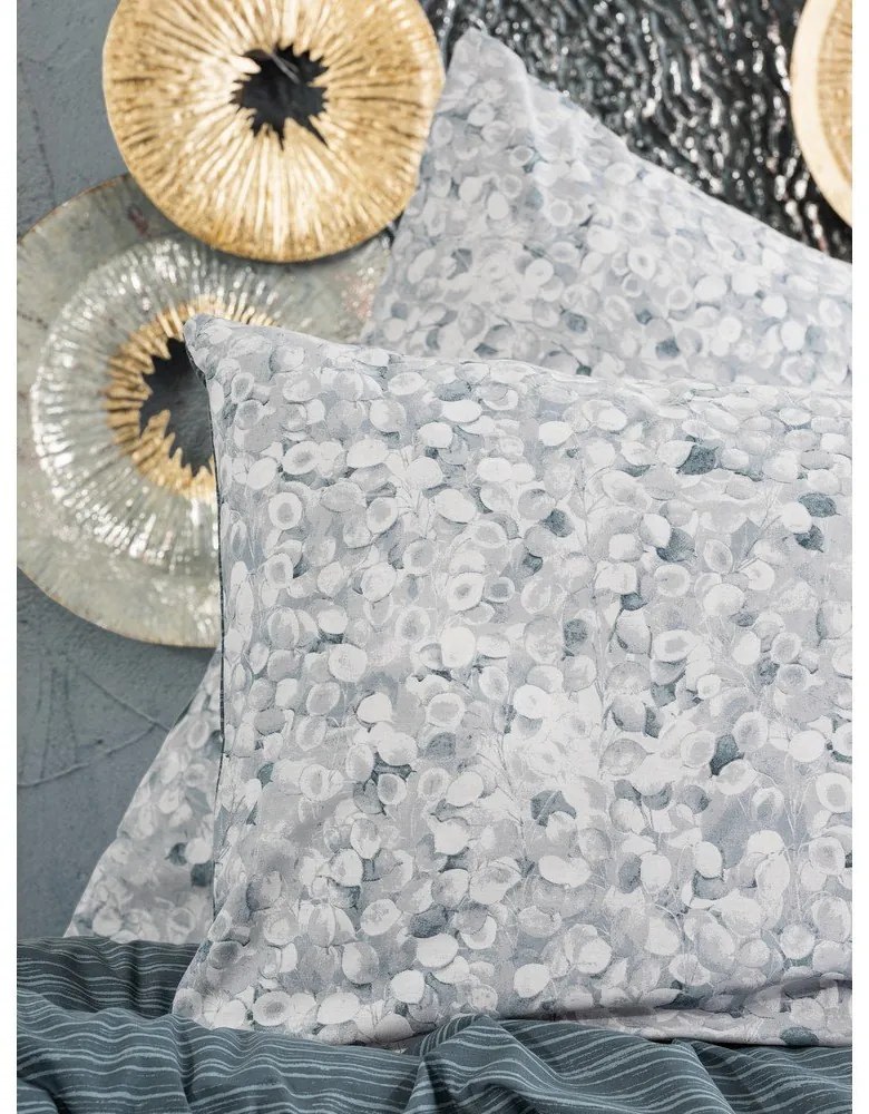 Lenjerie de pat albă/gri din bumbac ranforcé pentru pat dublu/extinsă 260x220 cm Molly – Mijolnir