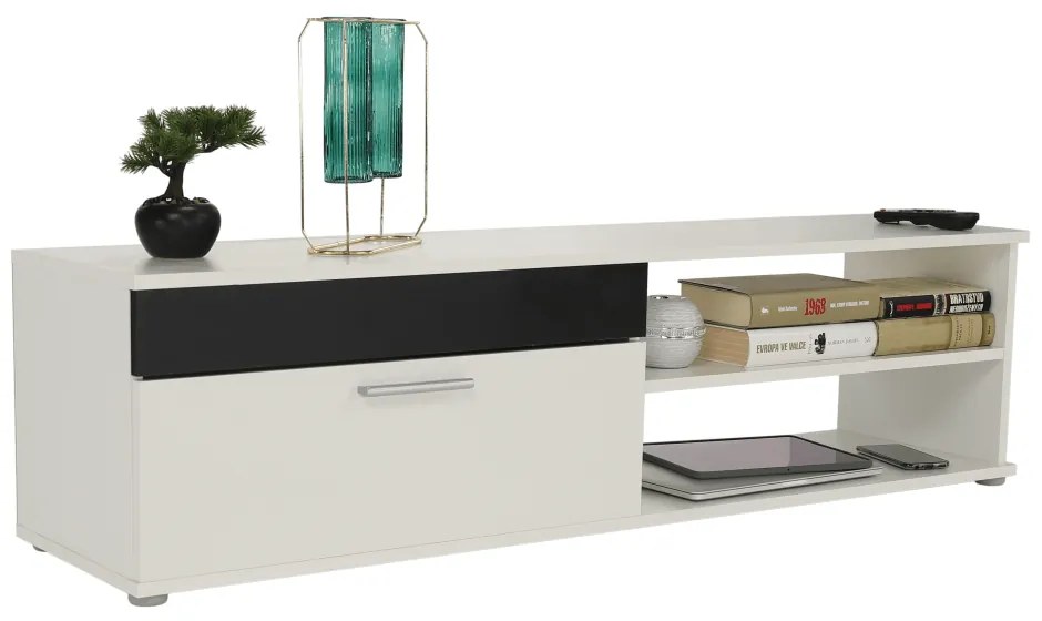 Perete living, alb / negru, KEVIN