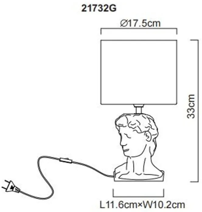 Lampa de masa ceramica gri HERMES