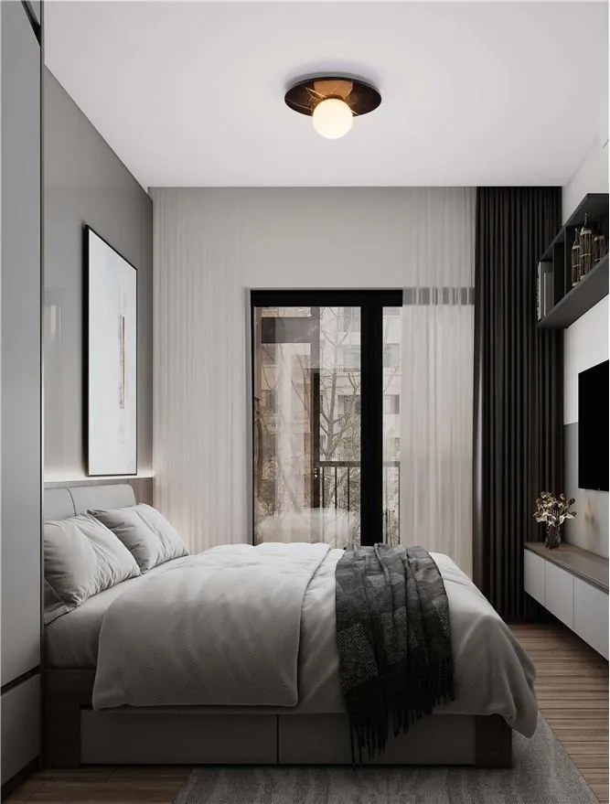 Plafoniera stil minimalist IDOR negru/opal