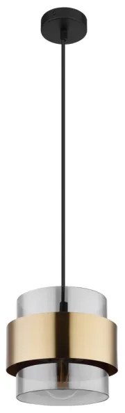 Lustră pe cablu MILEY 1xE27/60W/230V neagră/alamă Globo 15560H