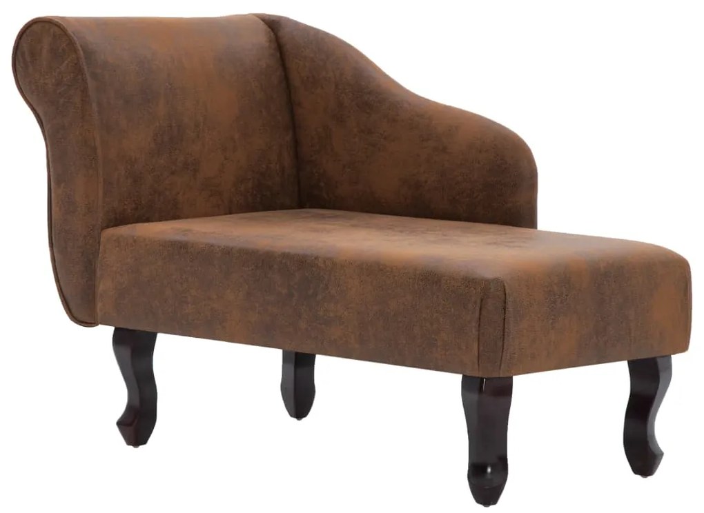 281371 vidaXL Șezlong, maro, piele întoarsă ecologică