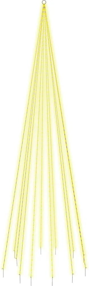 vidaXL Brad de Crăciun pe catarg, 732 LED-uri, alb cald, 500 cm