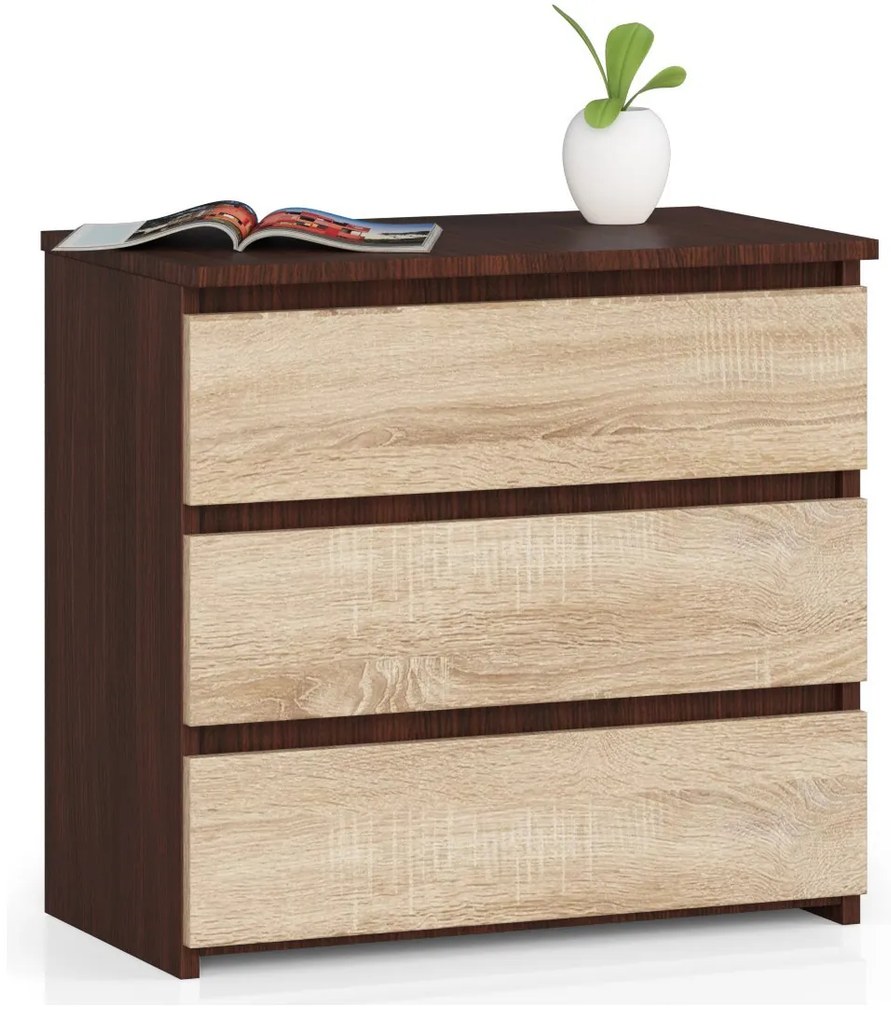 Comodă Cleania CL3 (wenge + Stejar sonoma). 1069380