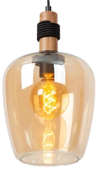 Lustră pe cablu Lucide 45408/22/62 ILONA 1xE27/40W/230V d. 22 cm negru/bej