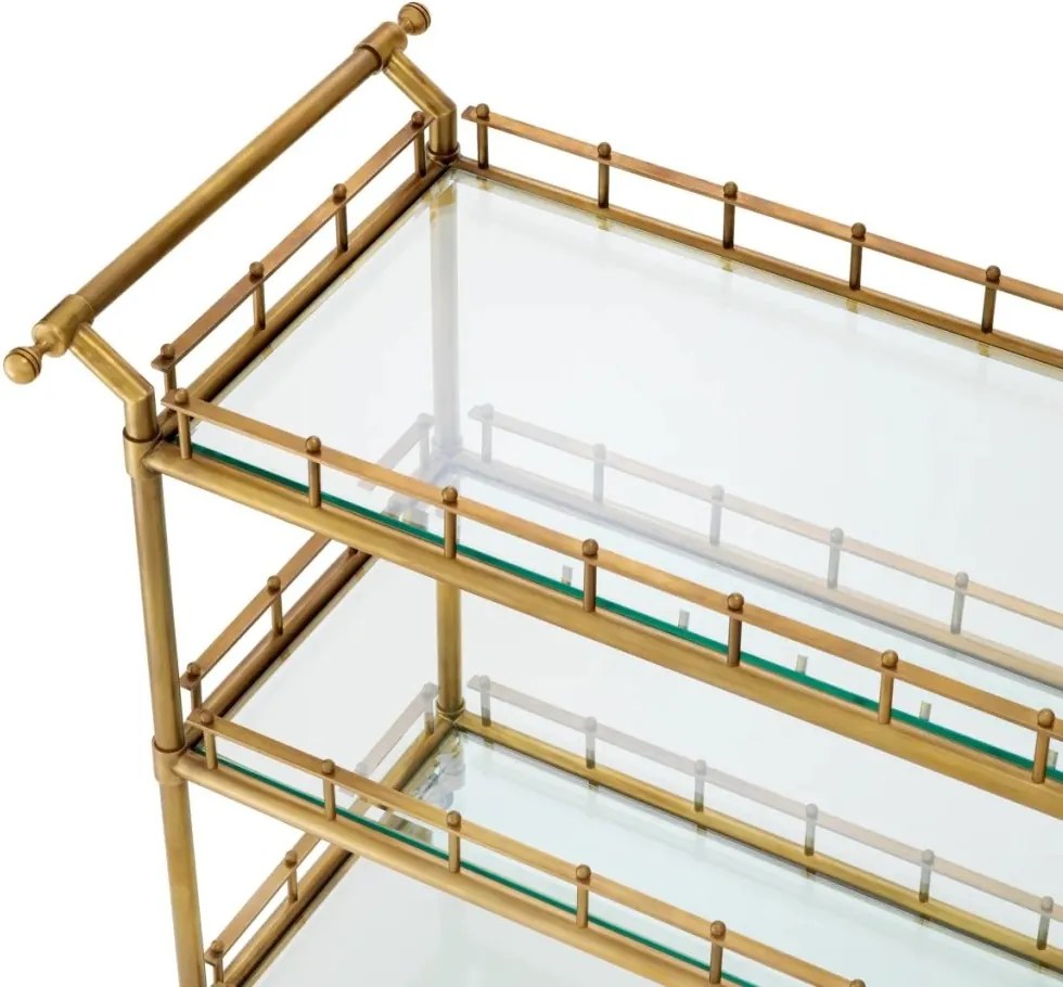 Gheridon LUX, Otel, Sticla, Alama Vintage, Scarlett L