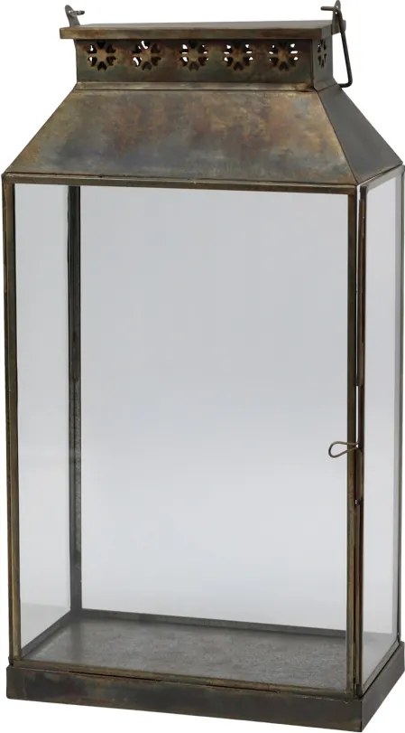 Felinar cu model din alama antichizata, H47 cm