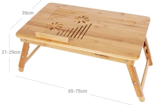 Masă reglabilă LAT pentru laptop/PC, pentru pat, maro