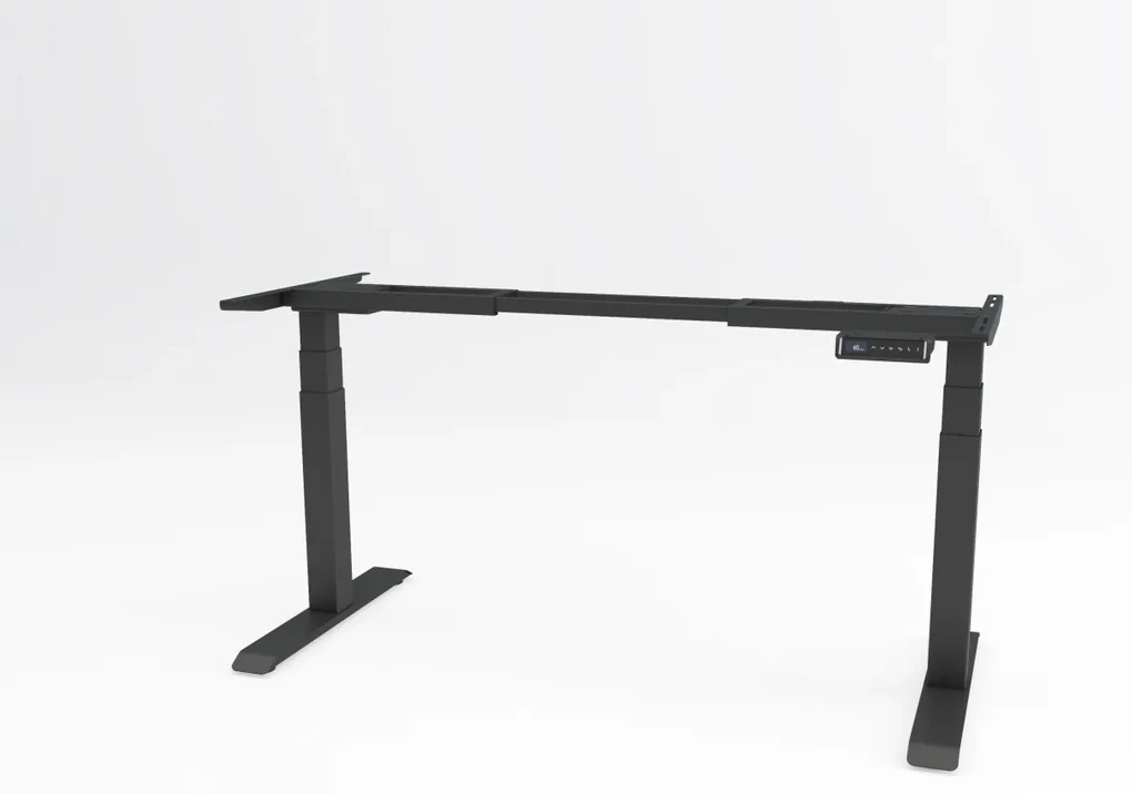 Birou reglabil pe inaltime TerrA8 PRO BLACK- 2 motoare, profil patrat, culoare Negru (Dimensiune blat: 120x60 cm, Culoare blat: Alb 25mm)