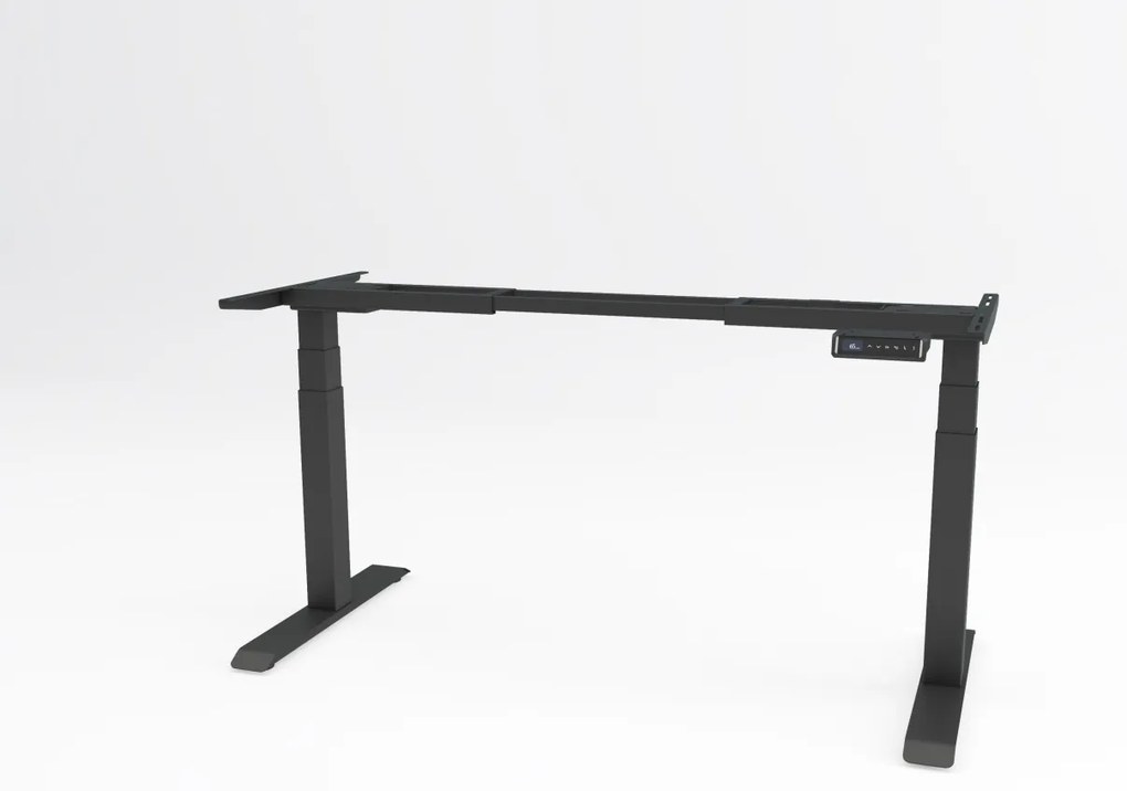 Birou reglabil pe inaltime TerrA8 PRO BLACK- 2 motoare, profil patrat, culoare Negru (Dimensiune blat: 137x67 cm, Culoare blat: Alb 25mm)