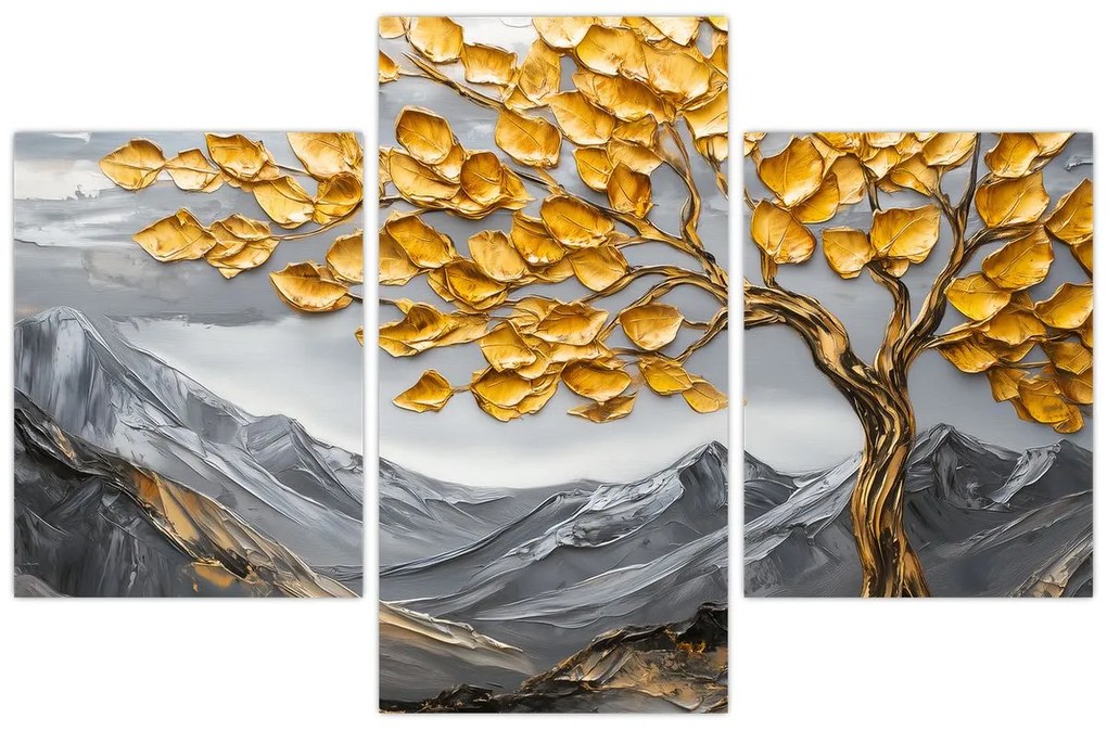 Tablou – Arbore cu frunze aurii (90x60 cm)