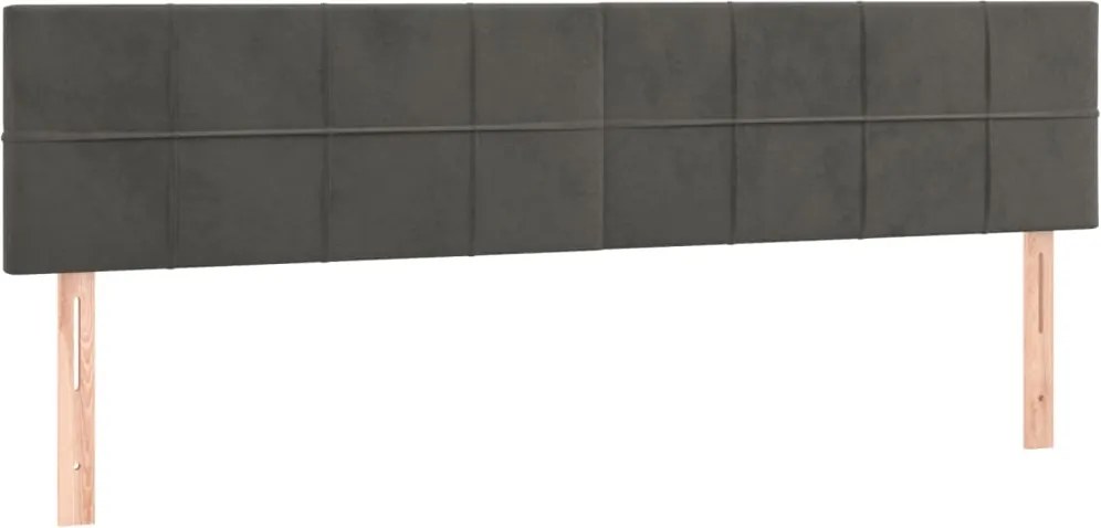 vidaXL Tăblii de pat, gri închis, 160x5x78/88 cm, catifea