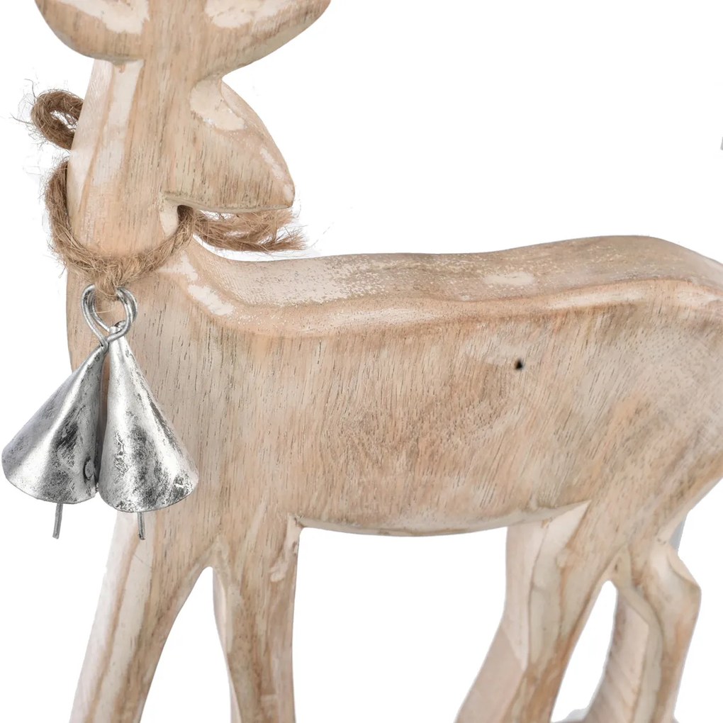 Decorațiune din lemn de mango 4Home Nordic Reindeer, 33 cm