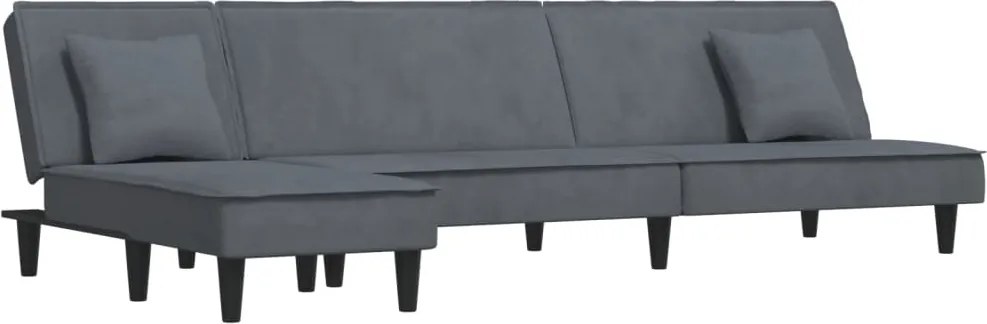 vidaXL Canapea extensibilă în formă de L gri 255x140x70 cm catifea