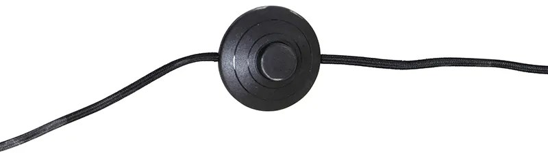 Lampa de podea moderna neagra cu abajur din catifea gri - Rich