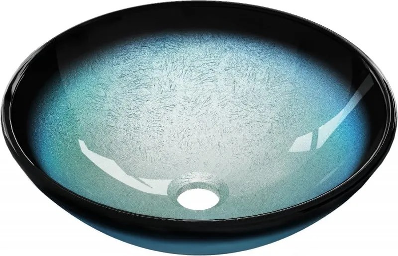 Mexen Mira chiuvetă de sticlă pe blat 42 x 42 cm, albastră - 24124247