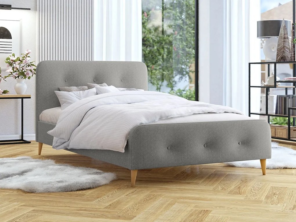 Pat matrimonial 180 cm Lomaha New (Gri) (cu somieră). 1104383