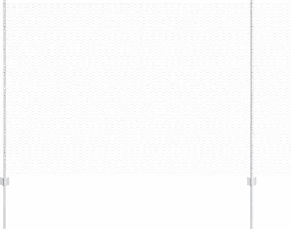 vidaXL Gard cu Stâlp Argintiu 1,5 x 50 m Oțel