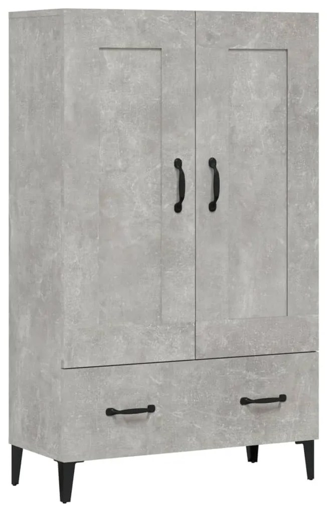 812577 vidaXL Dulap înalt, gri beton, 70x31x115 cm, lemn compozit