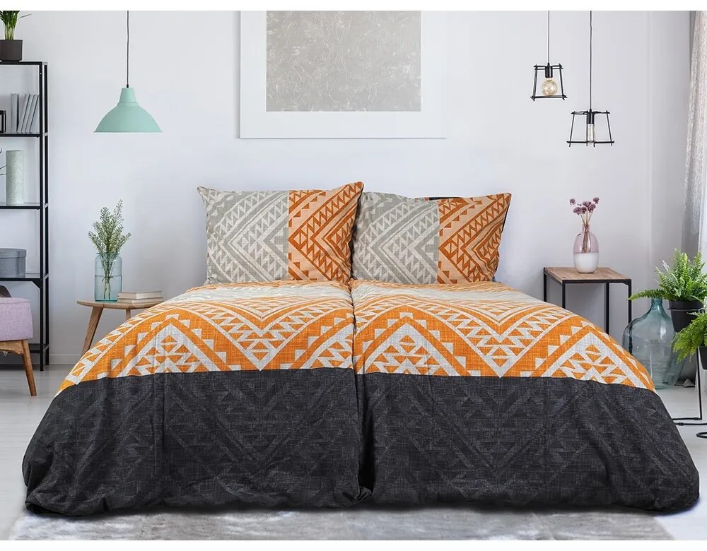 B.E.S. Petrovice Lenjerie de pat din flanel EtnicTerra, 140 x 200 cm, 70 x 90 cm