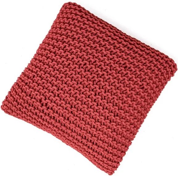 Taburet roșu cu tapițerie tricotată Knit – Bonami Essentials