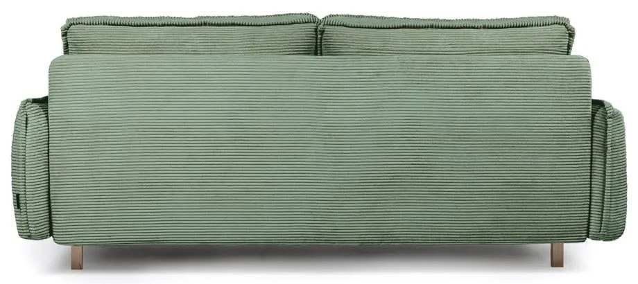Canapea verde-deschis extensibilă cu tapițerie din catifea reiată 218 cm Tori – Bonami Selection