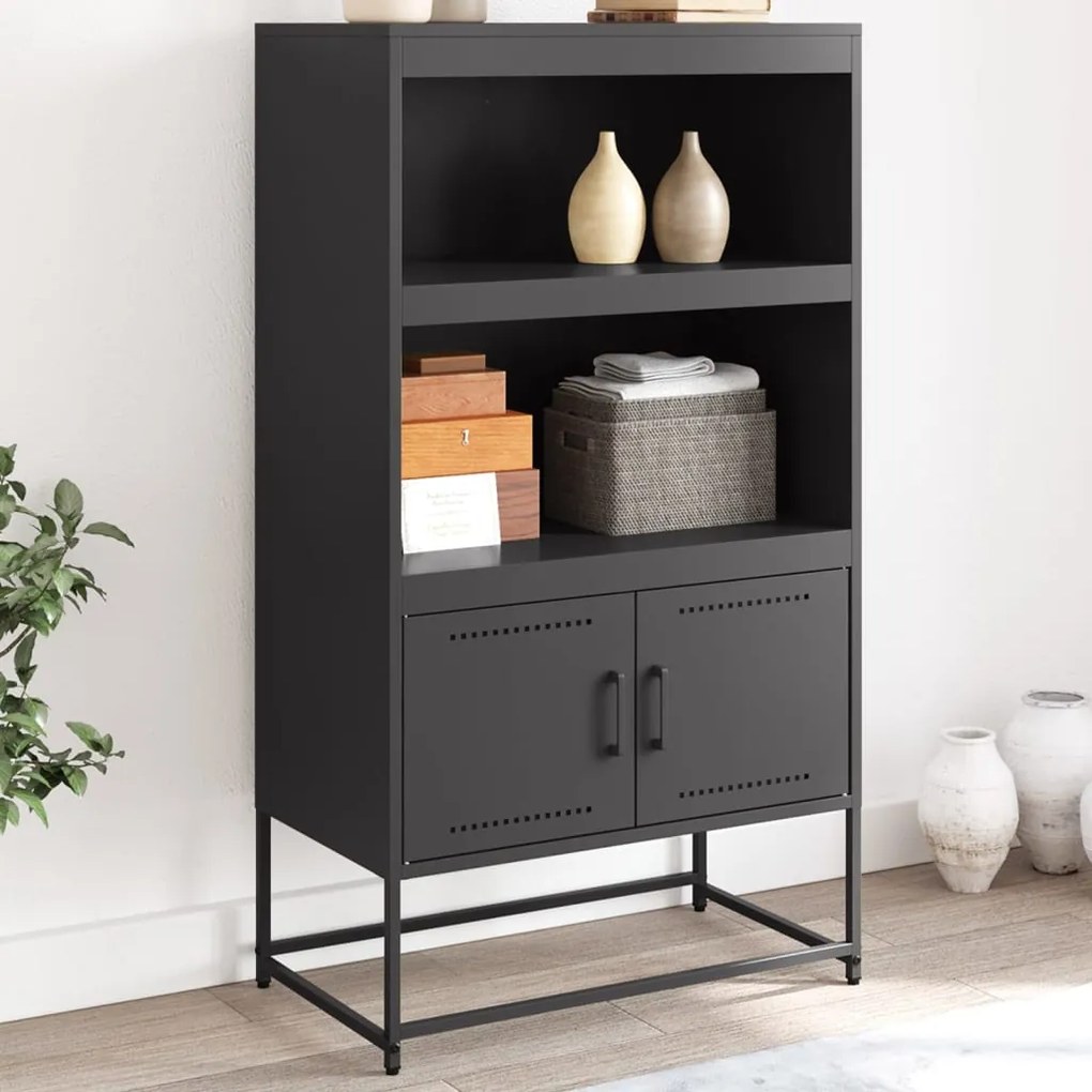 vidaXL Dulap înalt, negru, 68,5x38,5x123,5 cm, oțel