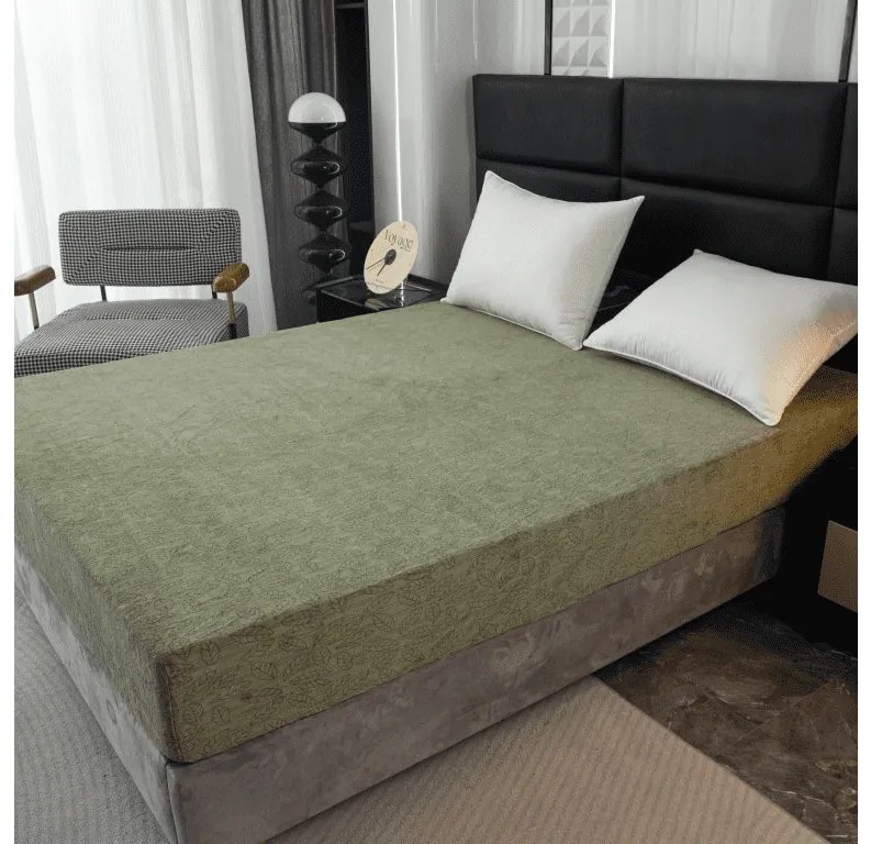 Cearsaf Cocolino microplus cu elastic GRENA 90x200 cm verde