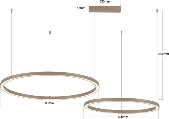 Brilagi - Lustru LED reglabil suspendat pe cablu PORTOFINO LED/98W/230V bej + telecomandă
