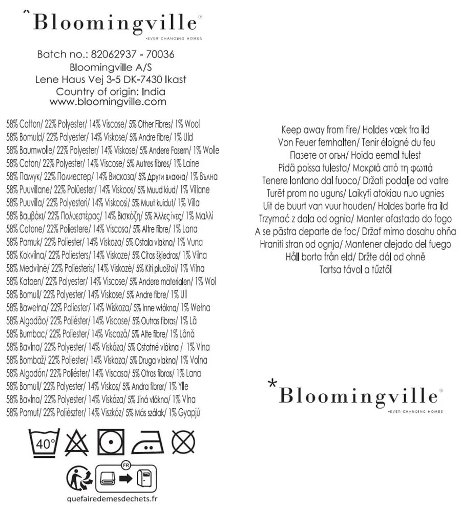 Pătură albastră/bej din bumbac reciclat 130x160 cm Ethan – Bloomingville