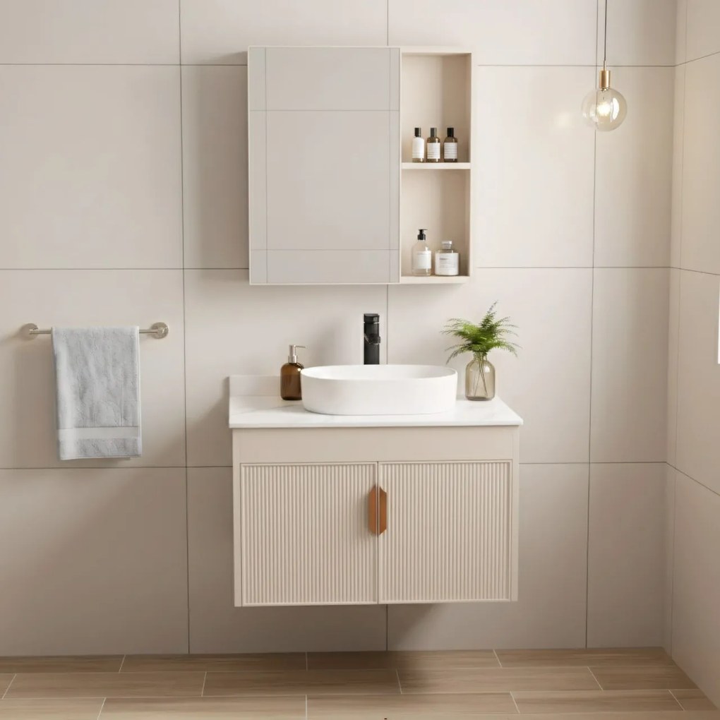 Set de mobilier de baie cu blat Modo 60cm Beige