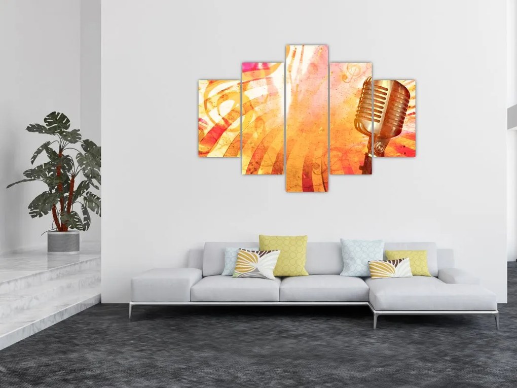 Tablou - Microfon retro (150x105 cm)